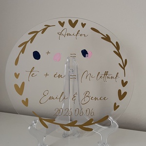 Ujjlenyomat ceremónia szett plexi alapon  - esküvő - emlék & ajándék - nászajándék - ceremónia szett - Meska.hu