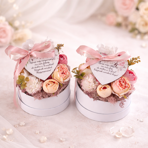 Szülőköszöntő, nagymama köszöntő közepes KÖR virágbox - virágoskert - sok féle köszöntő táblával, Esküvő, Emlék & Ajándék, Szülőköszöntő ajándék, Mindenmás, MESKA