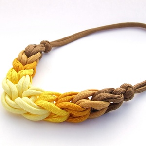 HOOP paracord nyaklánc - Mustard - ékszer - nyaklánc - párhuzamos nyaklánc - Meska.hu