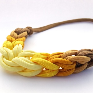 HOOP paracord nyaklánc - Mustard, Ékszer, Párhuzamos nyaklánc, Nyaklánc, Csomózás, Ékszerkészítés, Meska