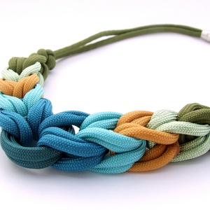 HOOP paracord nyaklánc - Green Moss - ékszer - nyaklánc - statement nyaklánc - Meska.hu