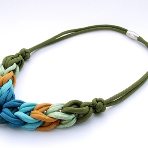 HOOP paracord nyaklánc - Green Moss - ékszer - nyaklánc - statement nyaklánc - Meska.hu