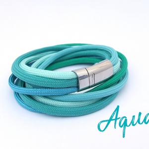 THREADS paracord karkötő - Aqua, Ékszer, Karkötő, Fonott karkötő, Csomózás, Ékszerkészítés, MESKA