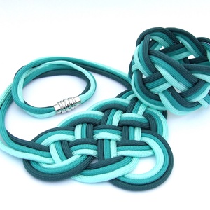 CELTIC paracord nyaklánc - Aqua - ékszer - nyaklánc - medál nélküli nyaklánc - Meska.hu