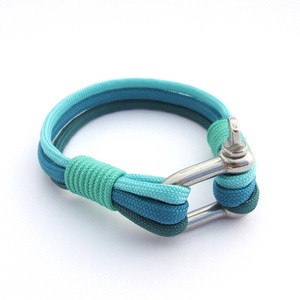 NAUTICAL paracord karkötő - Aqua - ékszer - karkötő - fonott karkötő - Meska.hu