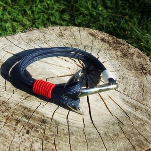 Anchor paracord karkötő - Navy - ékszer - karkötő - fonott karkötő - Meska.hu