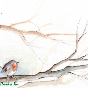 Vörösbegy - művészet - grafika & illusztráció - Meska.hu