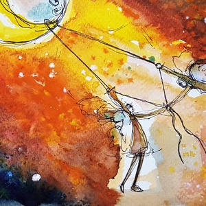 Összekötő szál - művészet - festmény - akvarell - Meska.hu