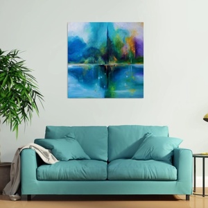 Tükröződés (100x100cm) - művészet - festmény - olajfestmény - Meska.hu
