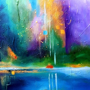 Tükröződés (100x100cm) - művészet - festmény - olajfestmény - Meska.hu