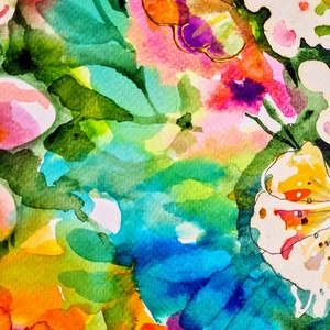 Nyár a kertben 2. (30x40cm) - művészet - festmény - akvarell - Meska.hu