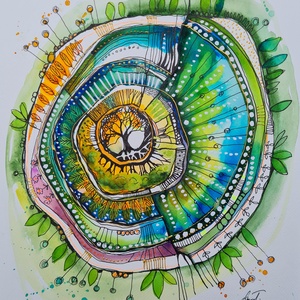 Mandala 15.- A legbelső Én /32x24cm/ - otthon & életmód - dekoráció - spiritualitás - mandala - Meska.hu