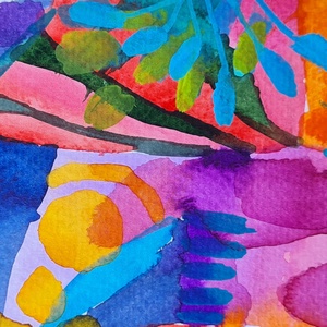 Kerti karnevál. (30x40cm) - művészet - festmény - akvarell - Meska.hu