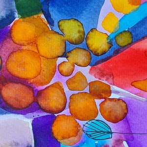 Kerti karnevál. (30x40cm) - művészet - festmény - akvarell - Meska.hu