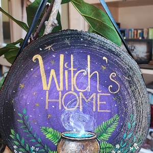 Witch's home fa ajtódíszek - művészet - festmény - akril - Meska.hu