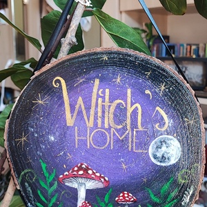 Witch's home fa ajtódíszek - művészet - festmény - akril - Meska.hu