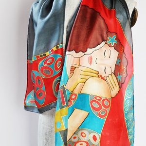 A csók Klimt képe inspirálta selyemsál -  - Meska.hu