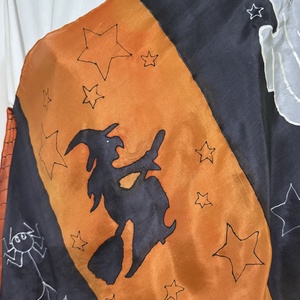 Halloween selyemkollekció  kézzel festett varázslat (kendő + nyakkendő) - otthon & életmód - dekoráció - halloween - halloweeni jelmez és kiegészítők - Meska.hu