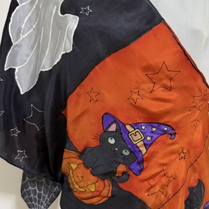 Halloween selyemkollekció  kézzel festett varázslat (kendő + nyakkendő) - Meska.hu