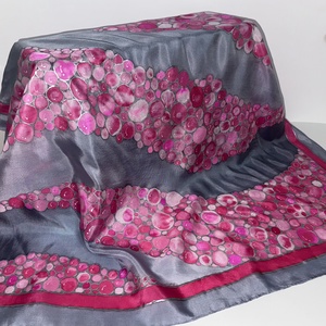 Selyembe zárt málnahab � kézzel festett álomkendő - ruha & divat - sál, sapka, kendő - kendő - Meska.hu