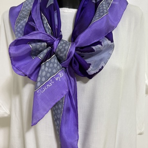 Csillagfény-lila álom  kézzel festett, 9090 cm-es, 100% valódi hernyóselyem kendő - Meska.hu