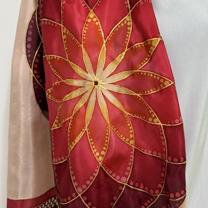Mandala Harmónia Bordóban � egyedi, kézzel festett selyemkendő - ruha & divat - sál, sapka, kendő - kendő - Meska.hu