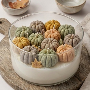 Őszi tök gyertya tálban - Szója viasz díszgyertya - Hygge őszi dekor - Kézzel készült illatgyertya - otthon & életmód - dekoráció - halloween - halloweeni asztaldísz - Meska.hu