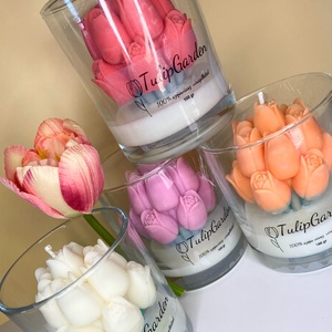 Tulipán szója gyertya  üvegben  - otthon & életmód - gyertya, illat, aroma - gyertya - Meska.hu