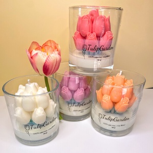 Tulipán szója gyertya  üvegben  - otthon & életmód - gyertya, illat, aroma - gyertya - Meska.hu