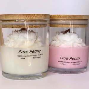 Pure Peony szója gyertya  üvegben  - Meska.hu