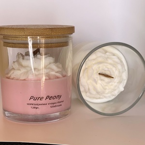 Pure Peony szója gyertya  üvegben  - otthon & életmód - gyertya, illat, aroma - gyertya - Meska.hu