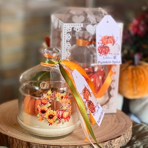 Őszi Pumkin Spice üvegbúrás gyertya  - otthon & életmód - gyertya, illat, aroma - gyertya - Meska.hu
