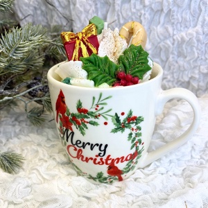 Karácsonyi desszert gyertya bögrében, Otthon & Életmód, Gyertya, illat, aroma, Gyertya, Gyertya-, mécseskészítés, MESKA