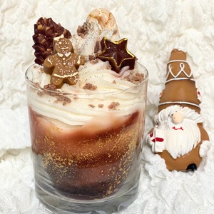 Mézeskalács illatú Karácsonyi habos szójagyertya - Meska.hu