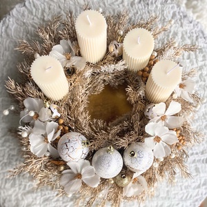 Csillogó arany Adventi koszorú - karácsony - adventi díszek - adventi koszorú - Meska.hu