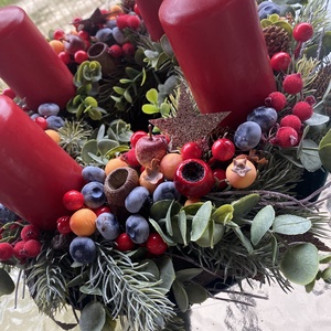 Bogyós Adventi koszorú  - Meska.hu