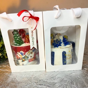 Kék bögrés karácsonyi desszert gyertya szójaviasz - otthon & életmód - gyertya, illat, aroma - gyertya - Meska.hu