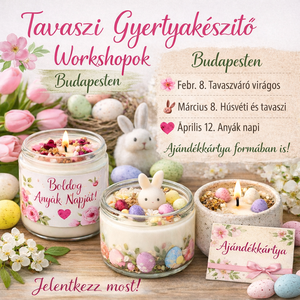Tavaszváró virágos Gyertyakészítő  Élmény Workshop Ajándékkártya , DIY (Csináld magad), Workshop & Tanfolyam, Gyertya-, mécseskészítés, MESKA