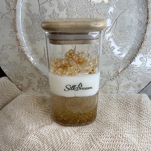 Luxus virágos gyertya különleges üvegben - otthon & életmód - gyertya, illat, aroma - gyertya - Meska.hu