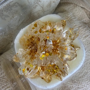 Luxus virágos gyertya különleges üvegben - otthon & életmód - gyertya, illat, aroma - gyertya - Meska.hu