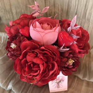 Piros virágbox 1 - otthon & életmód - dekoráció - asztal és polc dekoráció - asztaldísz - Meska.hu