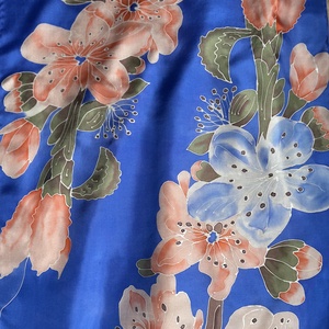 Magnóliás nagyméretű selyem sál stóla - ruha & divat - sál, sapka, kendő - sál - Meska.hu