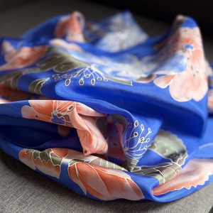 Magnóliás nagyméretű selyem sál stóla - ruha & divat - sál, sapka, kendő - sál - Meska.hu