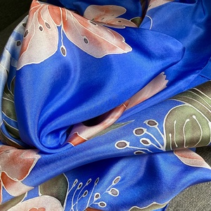 Magnóliás nagyméretű selyem sál stóla - ruha & divat - sál, sapka, kendő - sál - Meska.hu