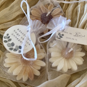 Újdonság! Margaréta gyertya köszönő ajándék  - esküvő - emlék & ajándék - köszönőajándék - Meska.hu