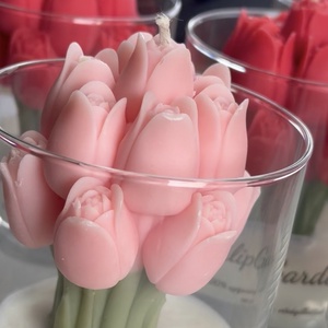 Tulipán szója gyertya  üvegben  - otthon & életmód - gyertya, illat, aroma - gyertya - Meska.hu