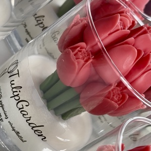 Tulipán szója gyertya  üvegben , Otthon & Életmód, Gyertya, illat, aroma, Gyertya, Gyertya-, mécseskészítés, MESKA