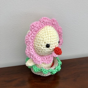 Horgolt halványsárga csibevirág - amigurumi - otthon & életmód - dekoráció - dísztárgy - Meska.hu