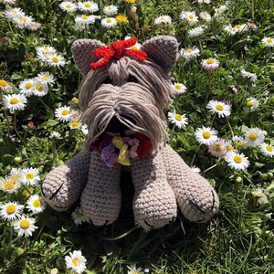 Yorkie kutyus - amigurumi, Játék & Sport, Plüssállat & Játékfigura, Kutya, Baba-és bábkészítés, Horgolás, Meska