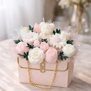 Púder Elegancia Gyertyabox Táskában � prémium, kézzel készült ajándék, Otthon & Életmód, Gyertya, illat, aroma, Illatviasz, Gyertya-, mécseskészítés, MESKA